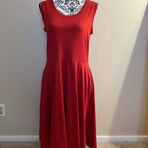 LulaRoe Nikki Red Sleeveless Dress